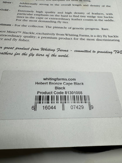 Whiting Farms Hebert Miner Bronze Cape: Black SH017