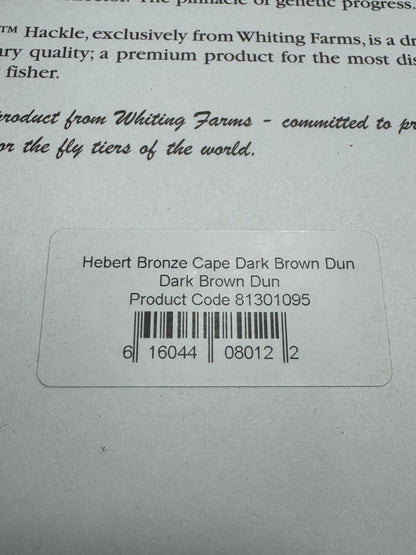 Whiting Farms Hebert Miner Bronze Cape: Dark Brown Dun SH022