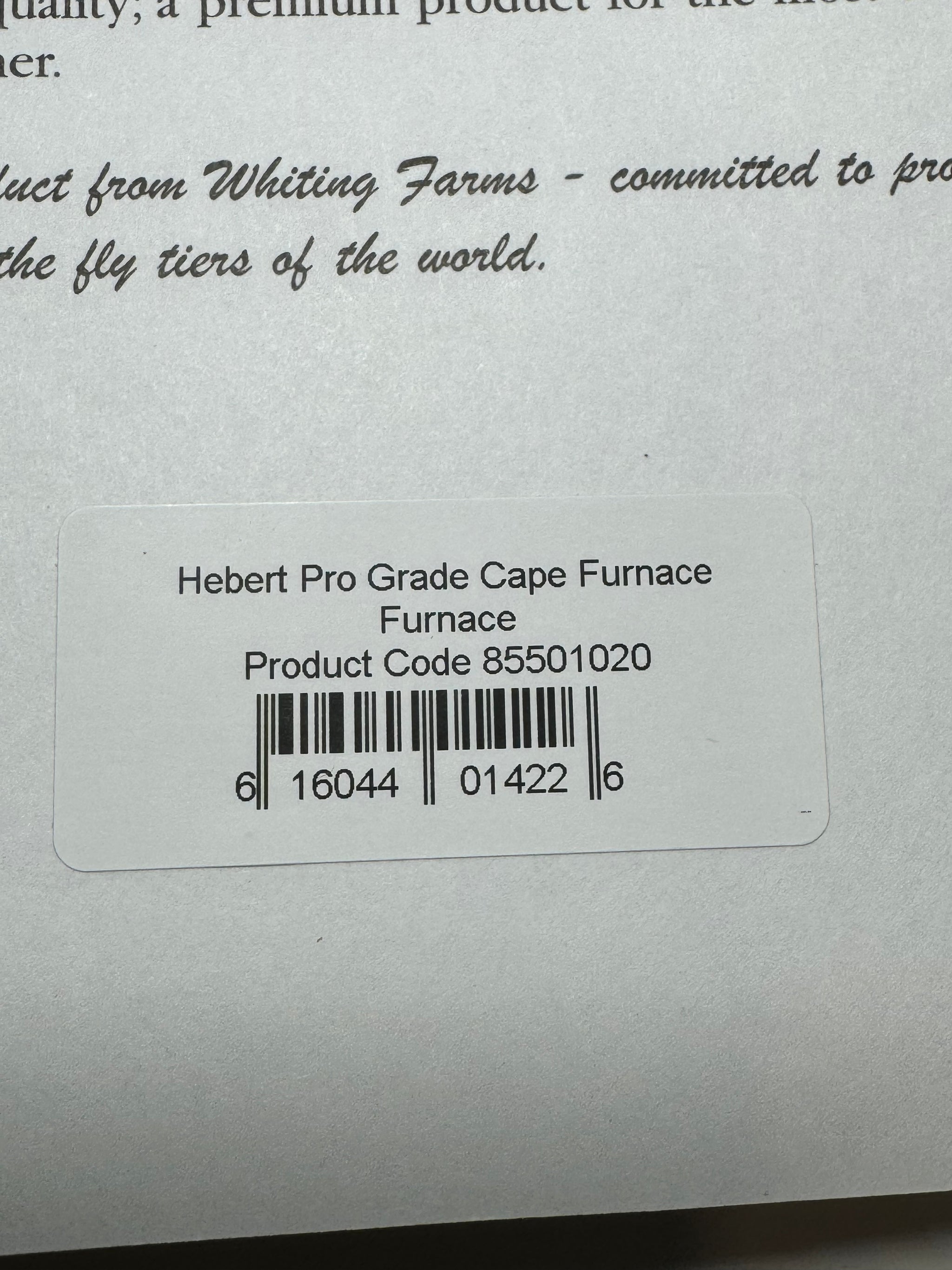 Whiting Farms Hebert Miner Pro Grade Cape:  Furnace SH031