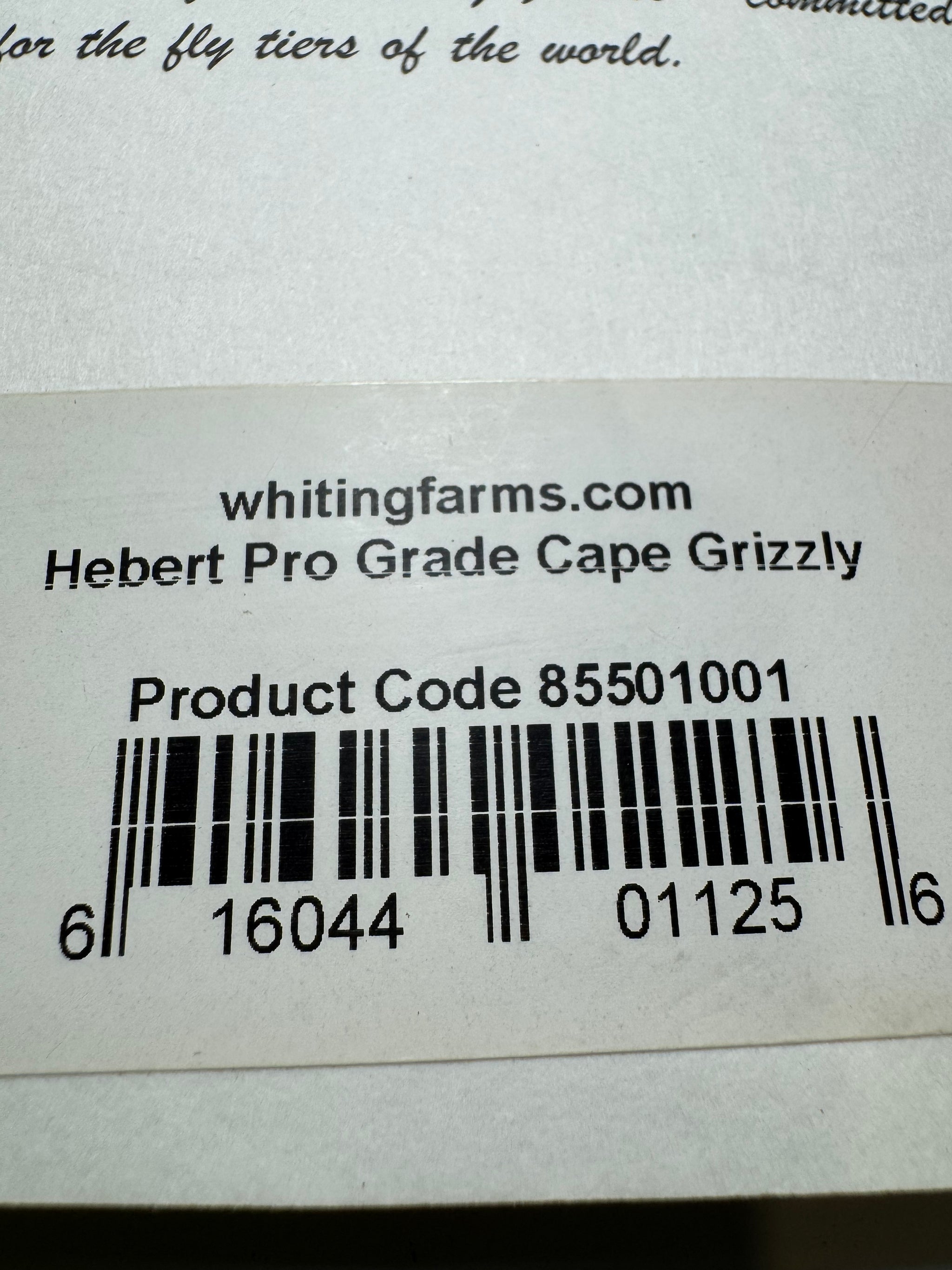 Whiting Farms Hebert Miner Pro Grade Cape:  Grizzly SH035