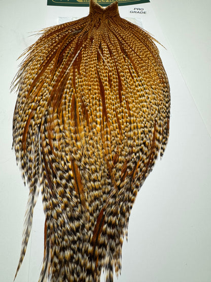 Whiting Farms Hebert Miner Pro Grade Cape:  Barred Dark Ginger SH036