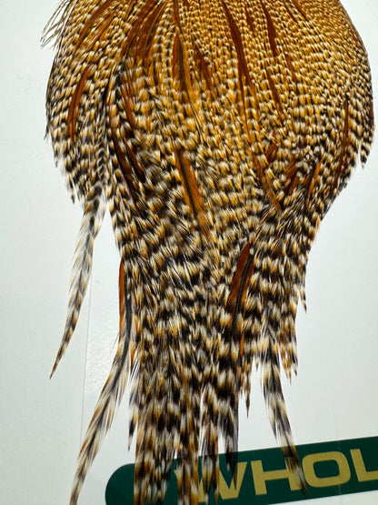 Whiting Farms Hebert Miner Pro Grade Cape:  Barred Dark Ginger SH036