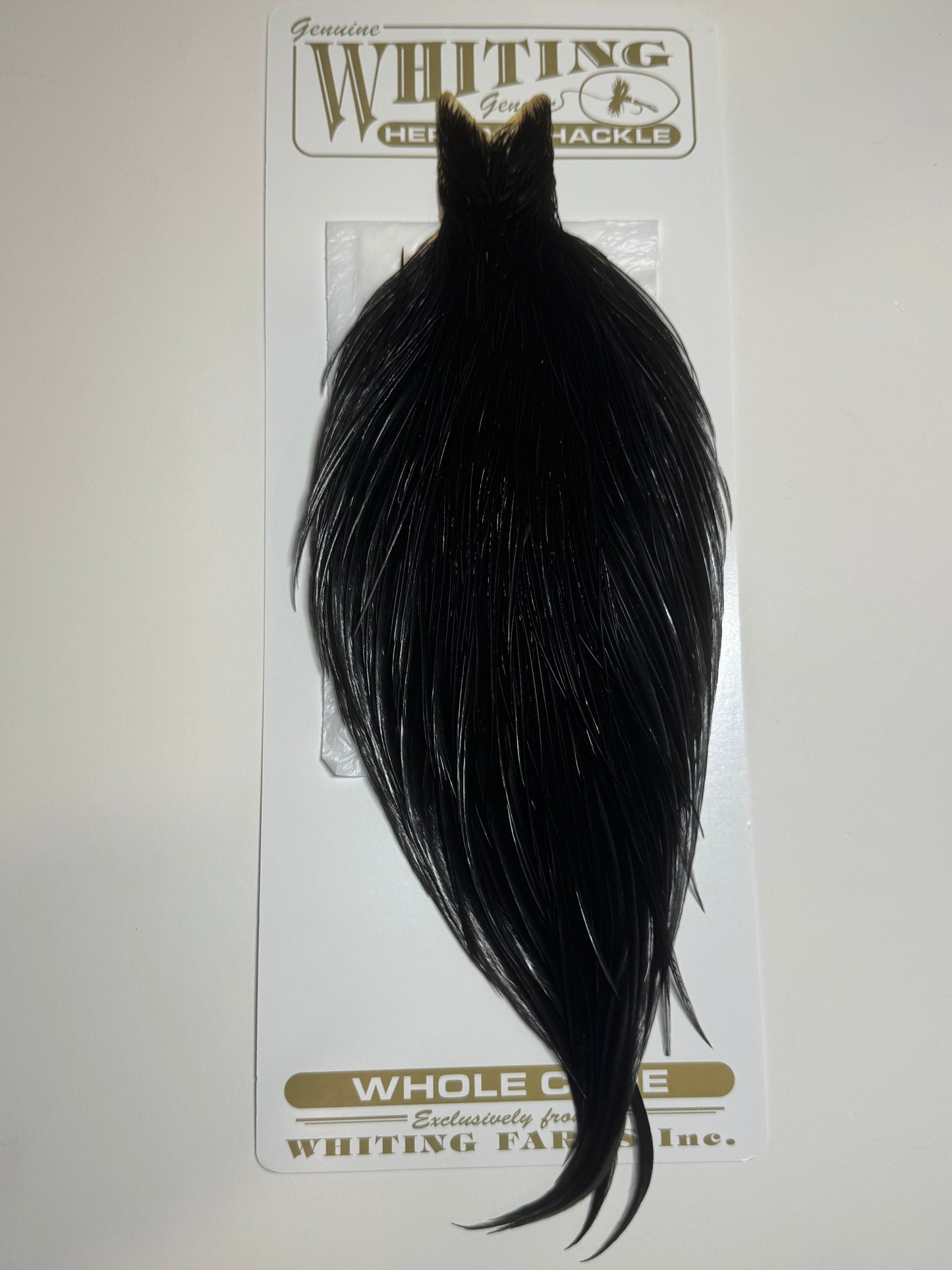 Whiting Farms Heritage Hackle Rooster Cape- Black- Grade 1 SH-E-069