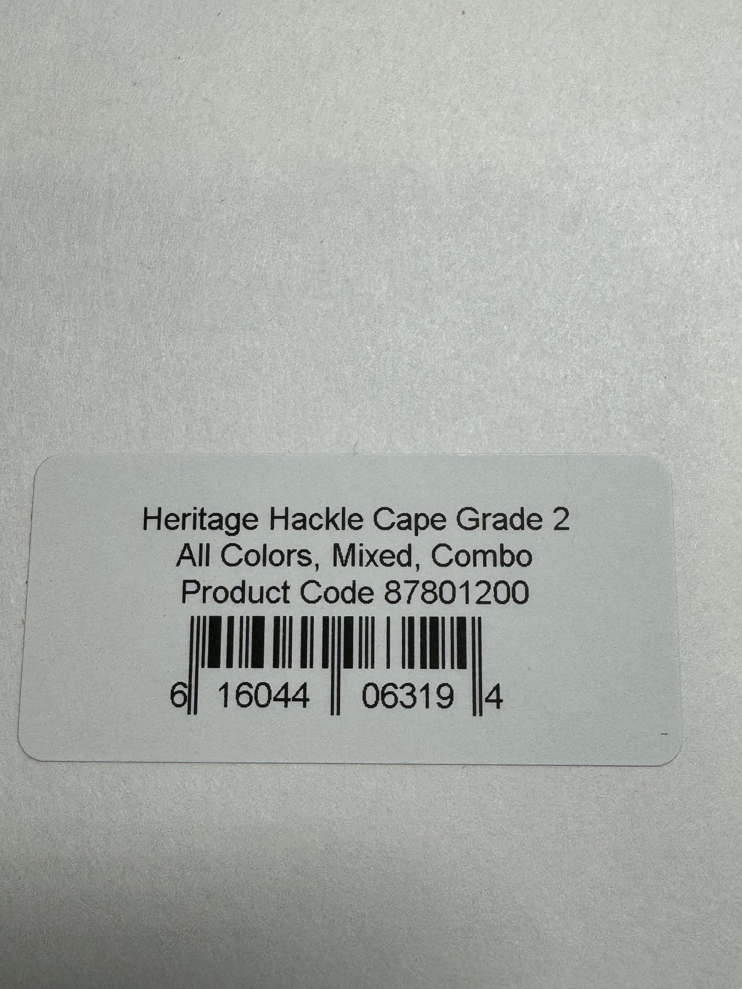 Whiting Farms Heritage Hackle Rooster Cape: Grade 2 Cree- SH-E-074