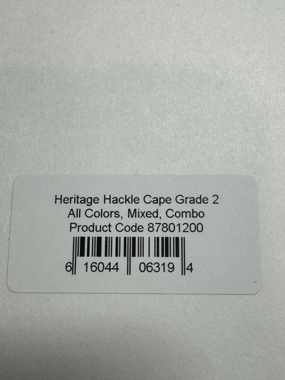 Whiting Farms Heritage Hackle Rooster Cape: Grade 2 Cree- SH-E-074
