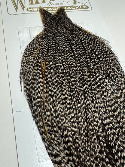 Whiting Farms Heritage Hackle Rooster Cape- Grizzly Variant- Grade 2 SH-E-075