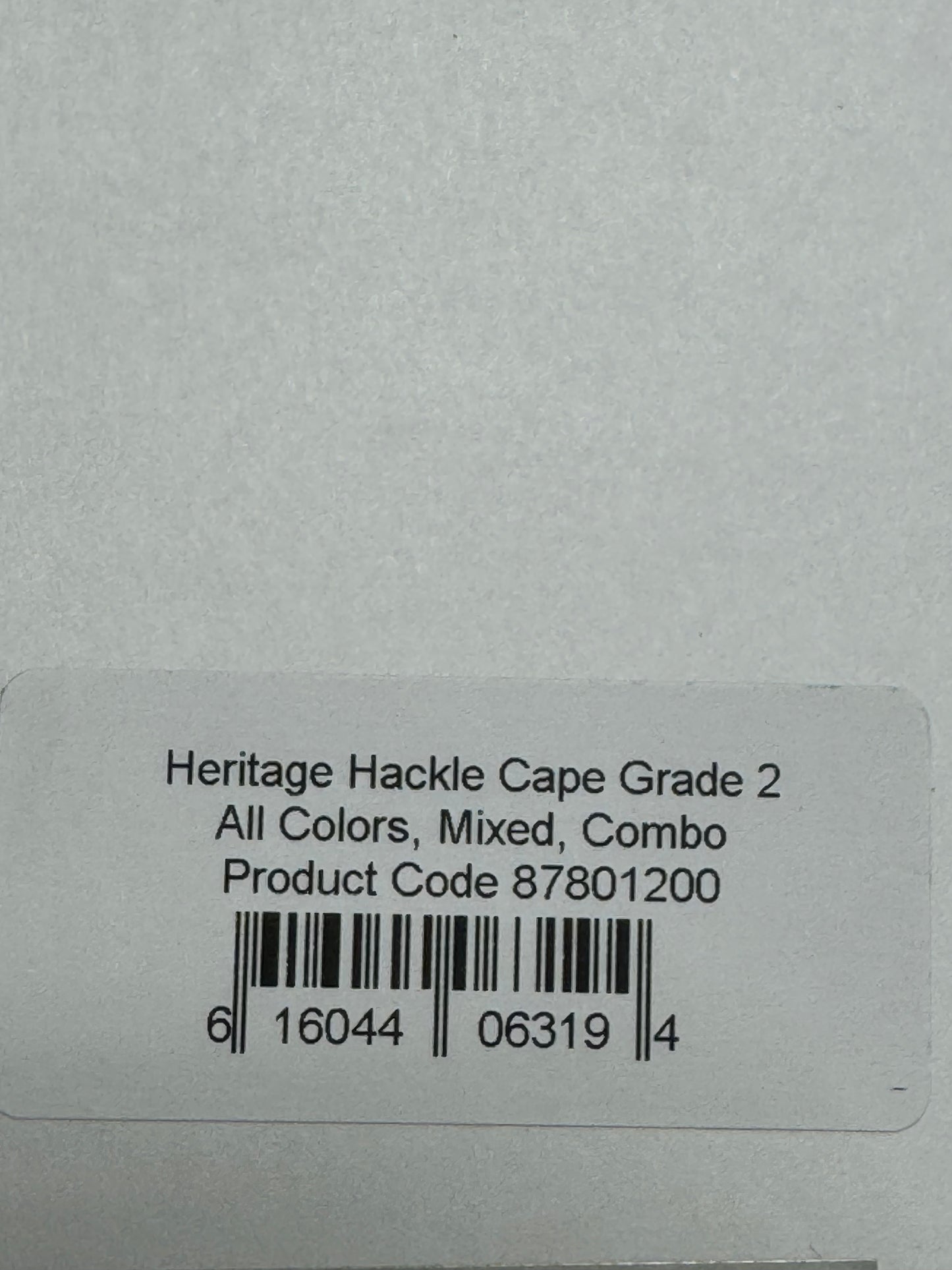 Whiting Farms Heritage Hackle Rooster Cape- Grizzly Variant- Grade 2 SH-E-075
