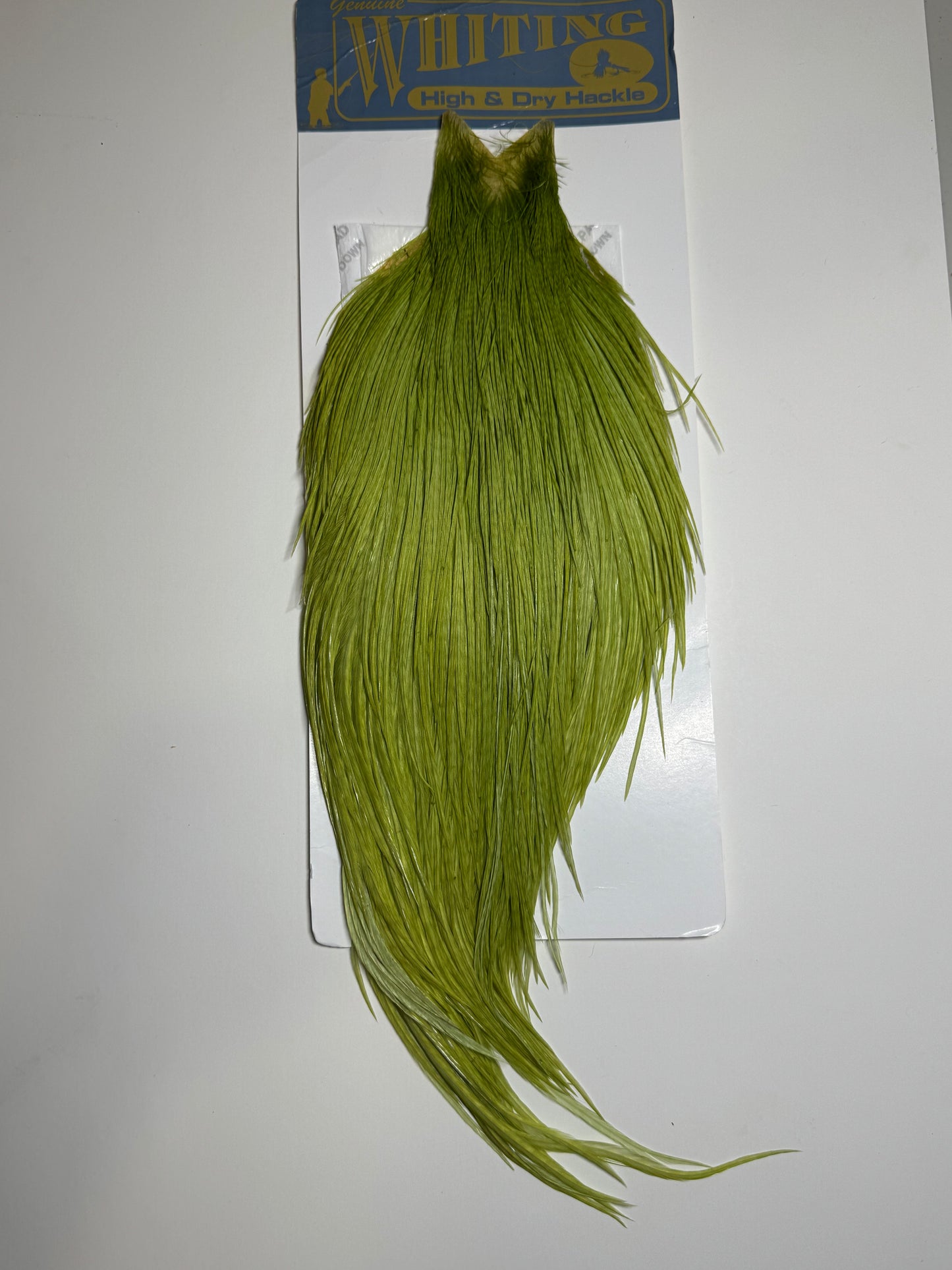 Whiting Farms High & Dry Hackle: White Dyed Olive Cape SH-E-086
