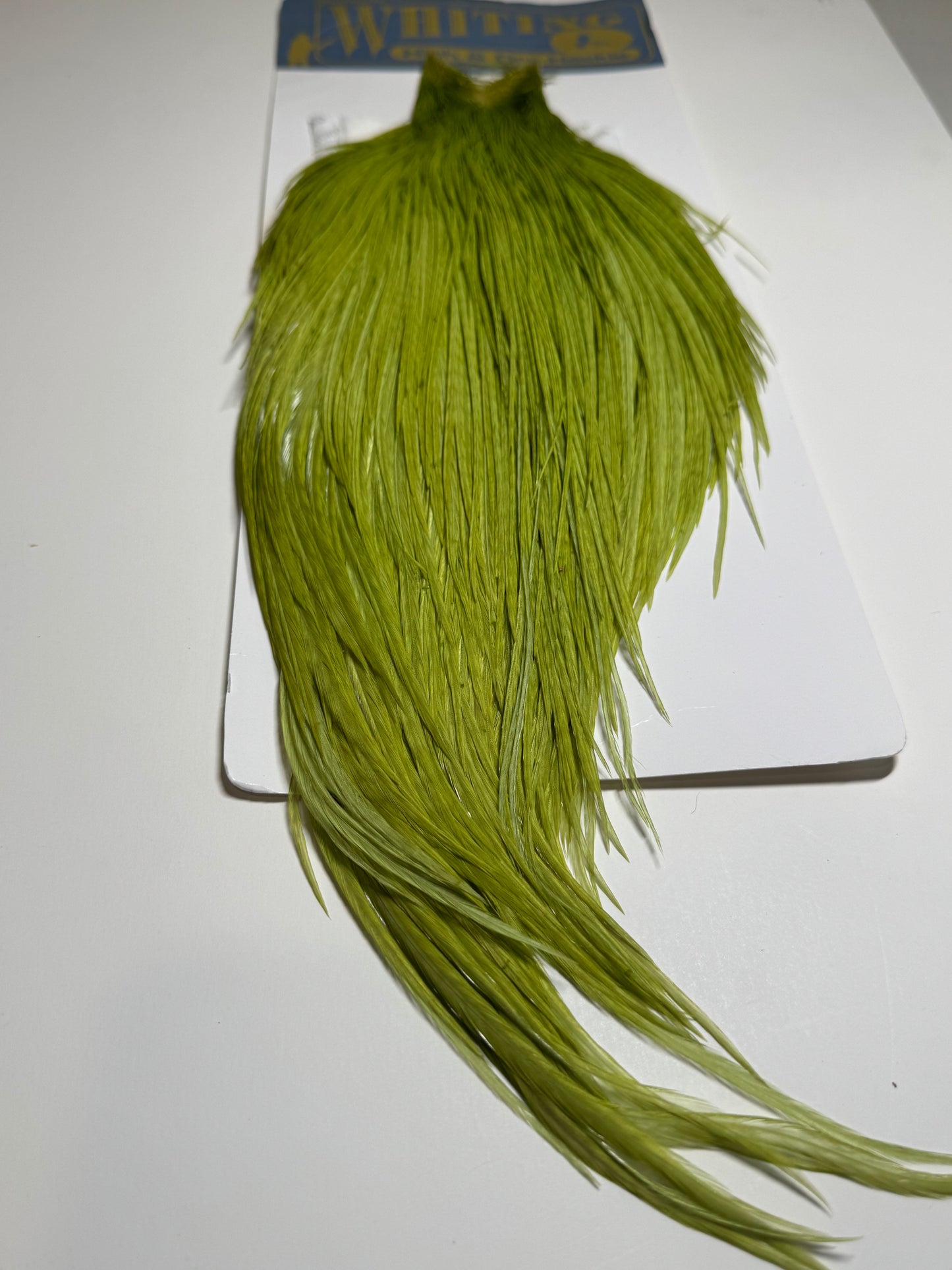 Whiting Farms High & Dry Hackle: White Dyed Olive Cape SH-E-086