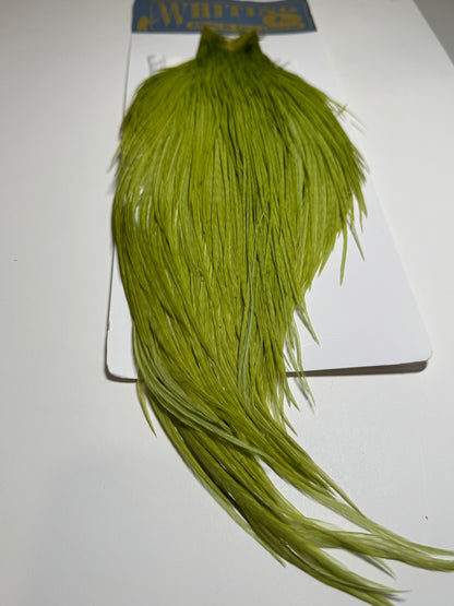 Whiting Farms High & Dry Hackle: White Dyed Olive Cape SH-E-086