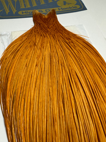 Whiting Farms High & Dry Hackle: White Dyed Golden Brown SH-E-087