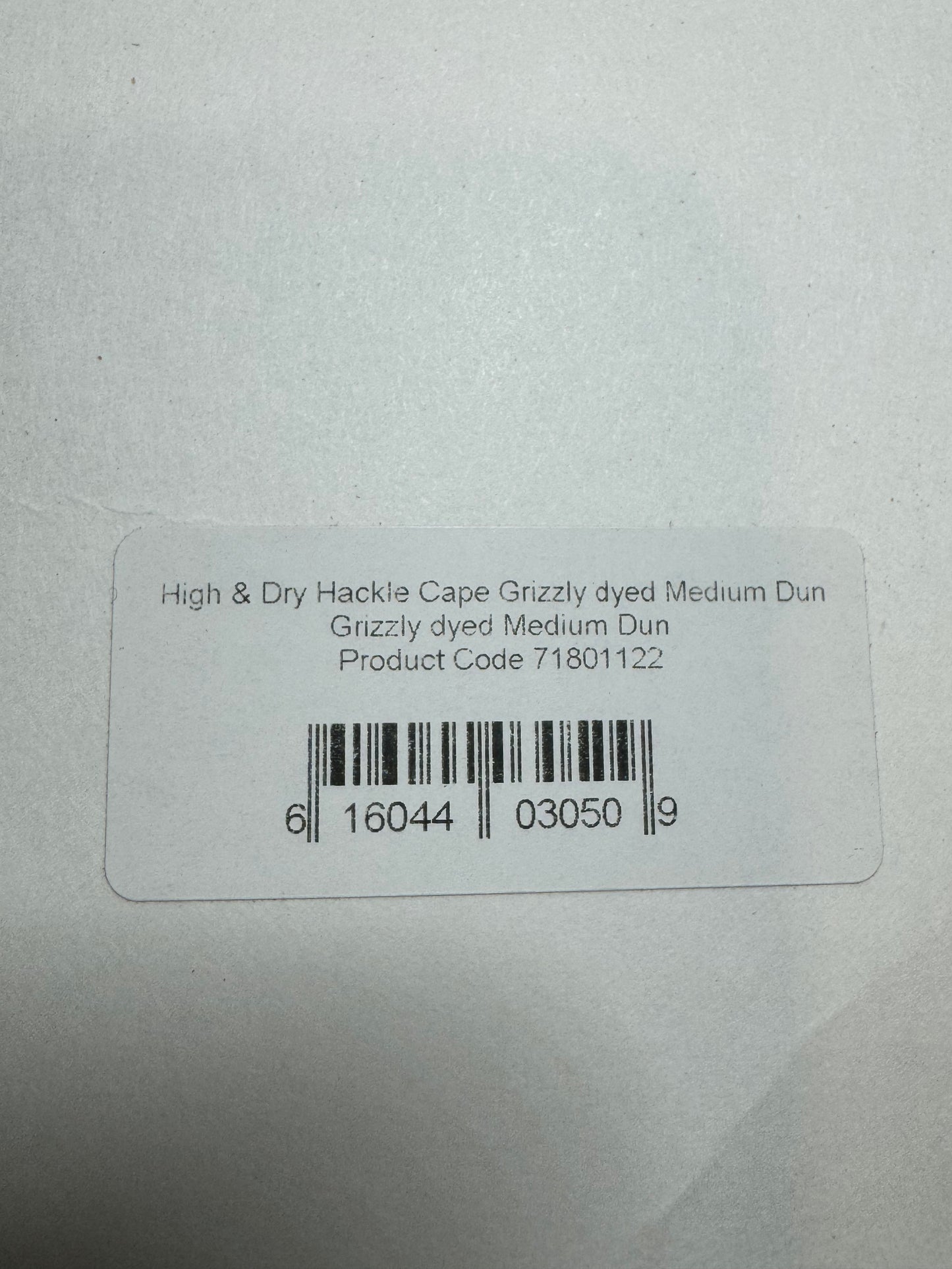 Whiting Farms High and Dry Hackle Rooster Cape: Grizzly Dyed Medium Dun SH-E-089