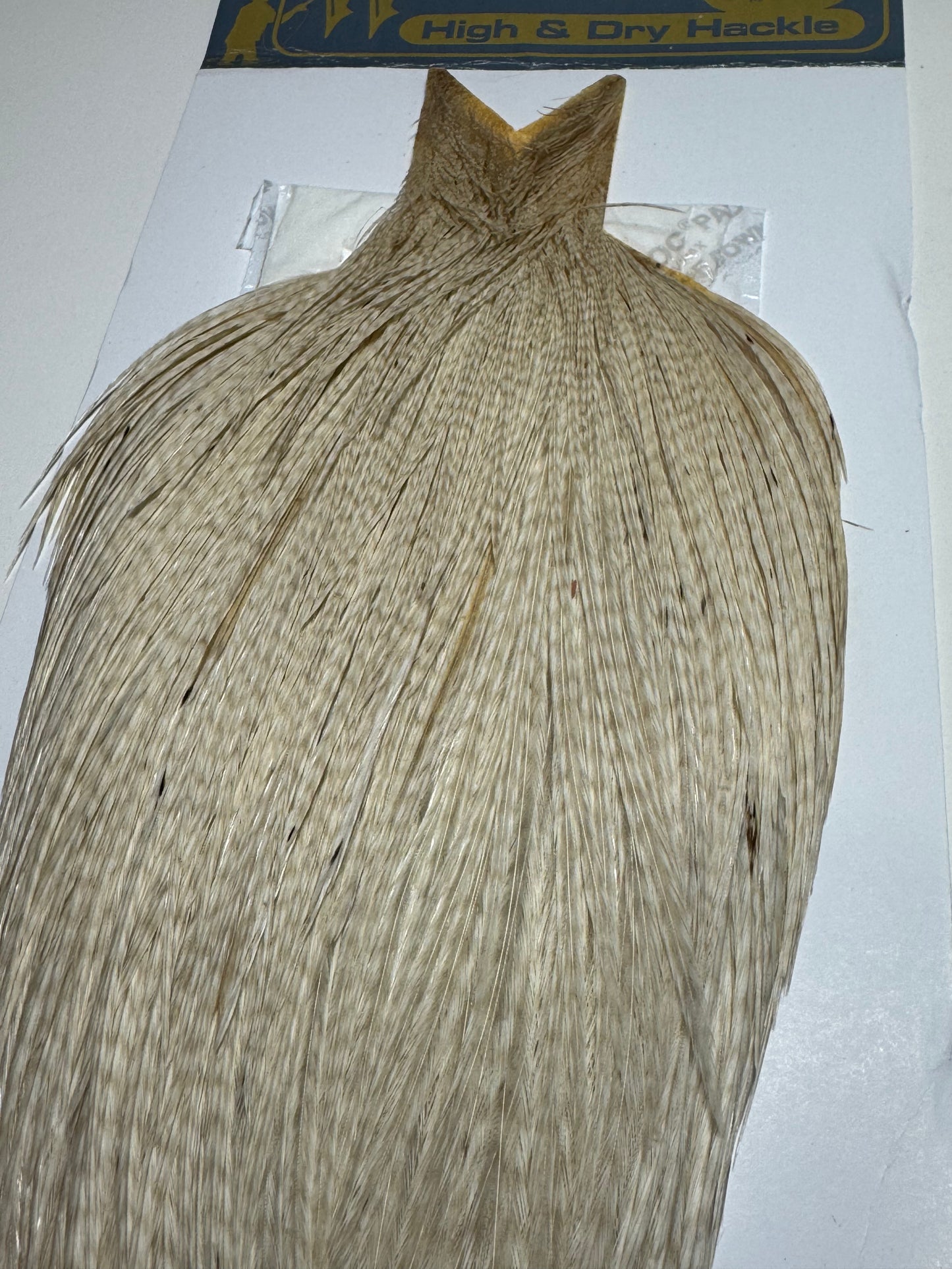 Whiting Farms High and Dry Rooster Cape Hackle: Ghost Barred White SH-E-090