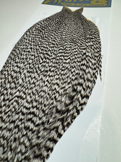 Whiting Farms High and Dry Hackle Rooster Cape: Grizzly SH-E-094