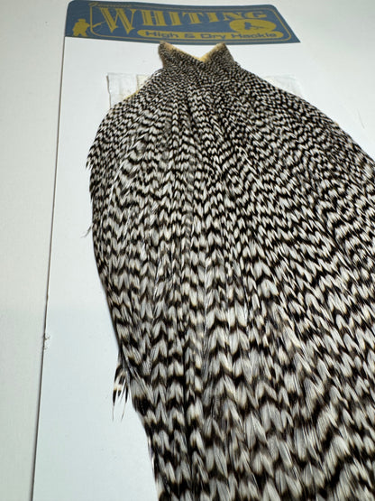 Whiting Farms High and Dry Hackle Rooster Cape: Grizzly SH-E-094