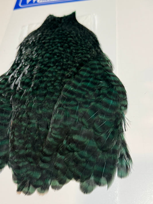 Whiting Farms Freshwater Streamer Hen Cape: Grizzly Peacock SH-E-137