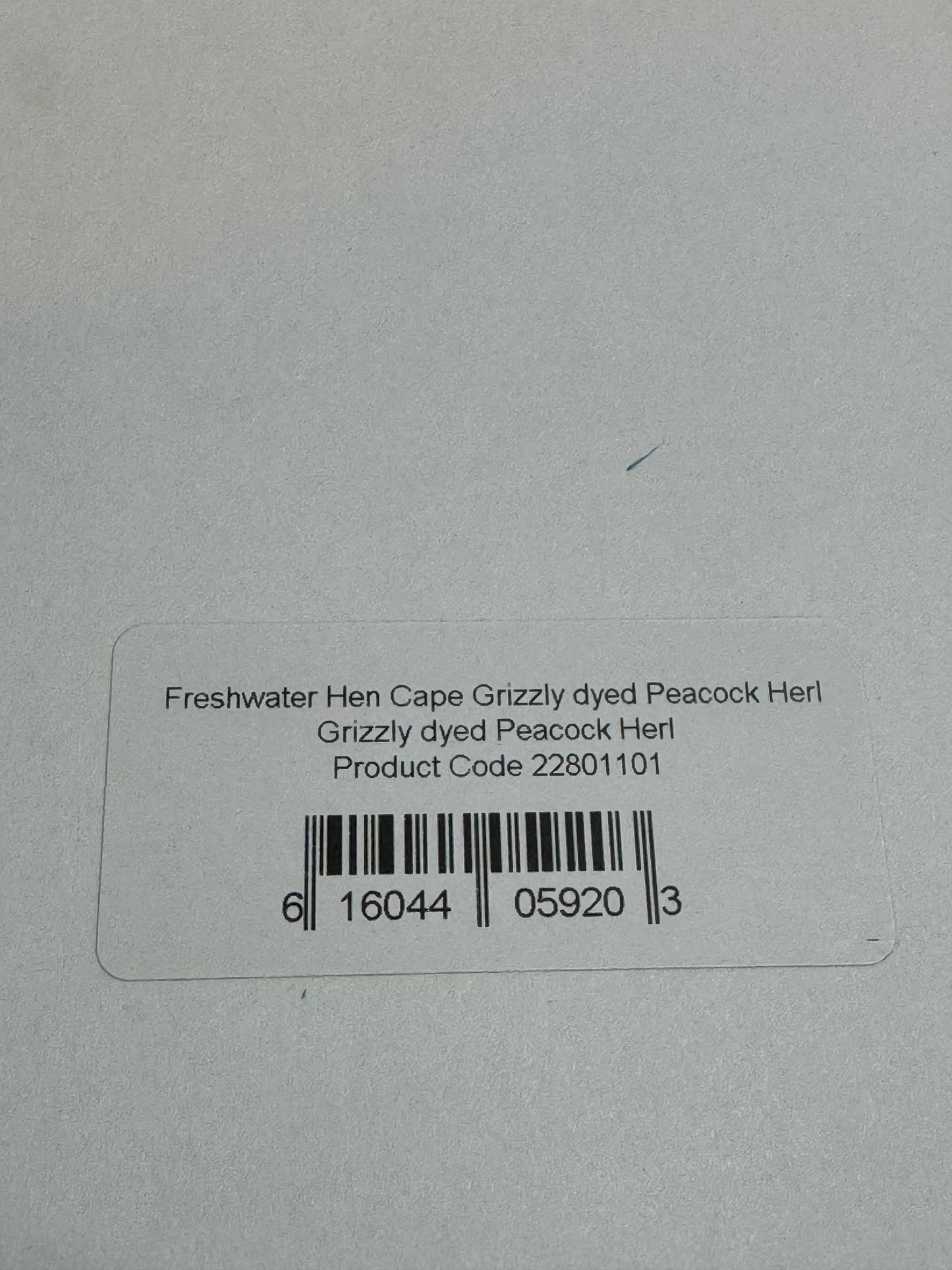 Whiting Farms Freshwater Streamer Hen Cape: Grizzly Peacock SH-E-137