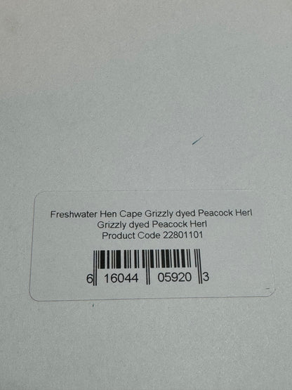 Whiting Farms Freshwater Streamer Hen Cape: Grizzly Peacock SH-E-137