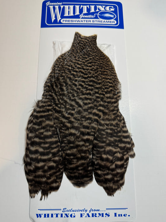 Whiting Farms Freshwater Streamer Hen Cape: Grizzly Dyed Tan SH-E-139