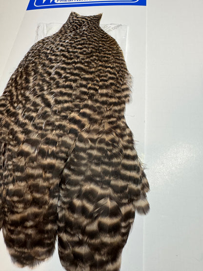 Whiting Farms Freshwater Streamer Hen Cape: Grizzly Dyed Tan SH-E-139