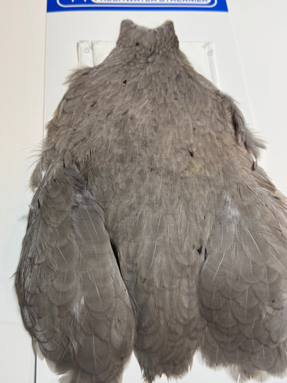 Whiting Farms Freshwater Streamer Hen Cape: White Dyed Dark Dun SH-E-141