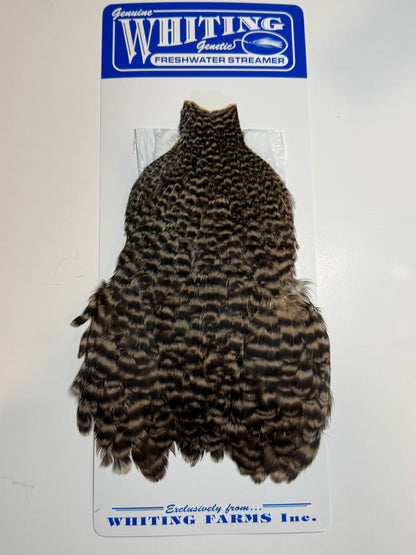 Whiting Farms Freshwater Streamer Hen Cape: Grizzly Dyed Tan SH-E-142
