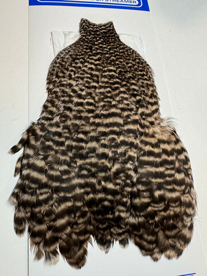 Whiting Farms Freshwater Streamer Hen Cape: Grizzly Dyed Tan SH-E-142