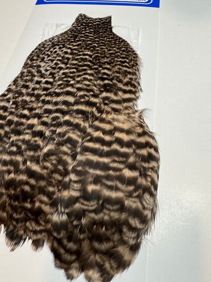 Whiting Farms Freshwater Streamer Hen Cape: Grizzly Dyed Tan SH-E-142