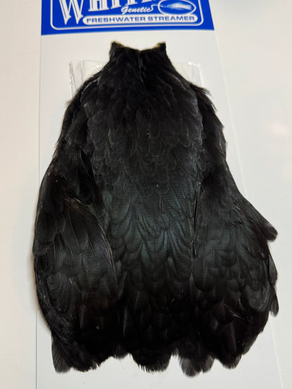 Whiting Farms Freshwater Streamer Hen Cape: Black SH-E-143