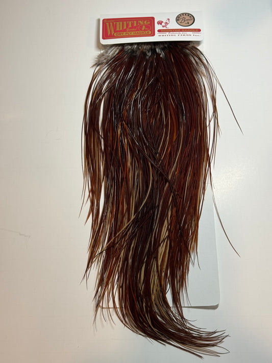 Whiting Farms Bronze Midge Saddle Hackle: Brown SH-E-195